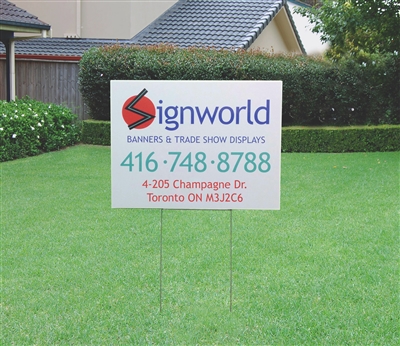 Horizontal Double Sided Coroplast Lawn Sign 4mm - 24